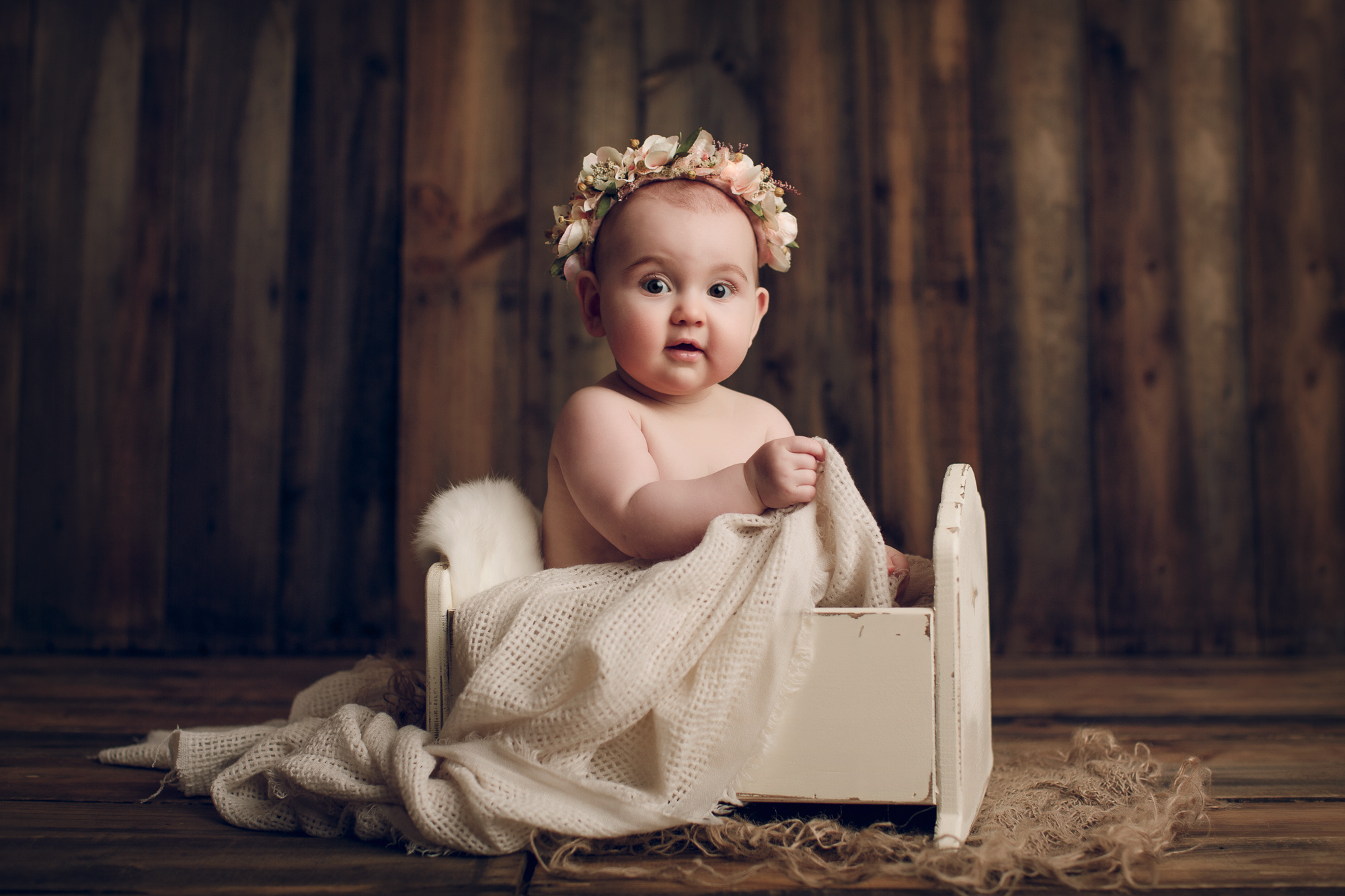 Adelaide newborn baby photographer's photo of an 8 month old baby girl.