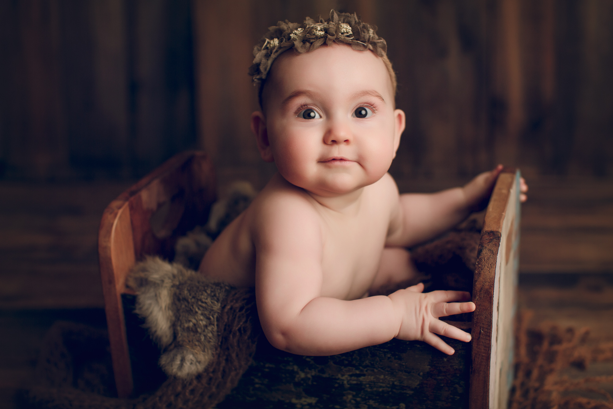 Adelaide newborn baby photographer's photo of an 8 month old baby girl.