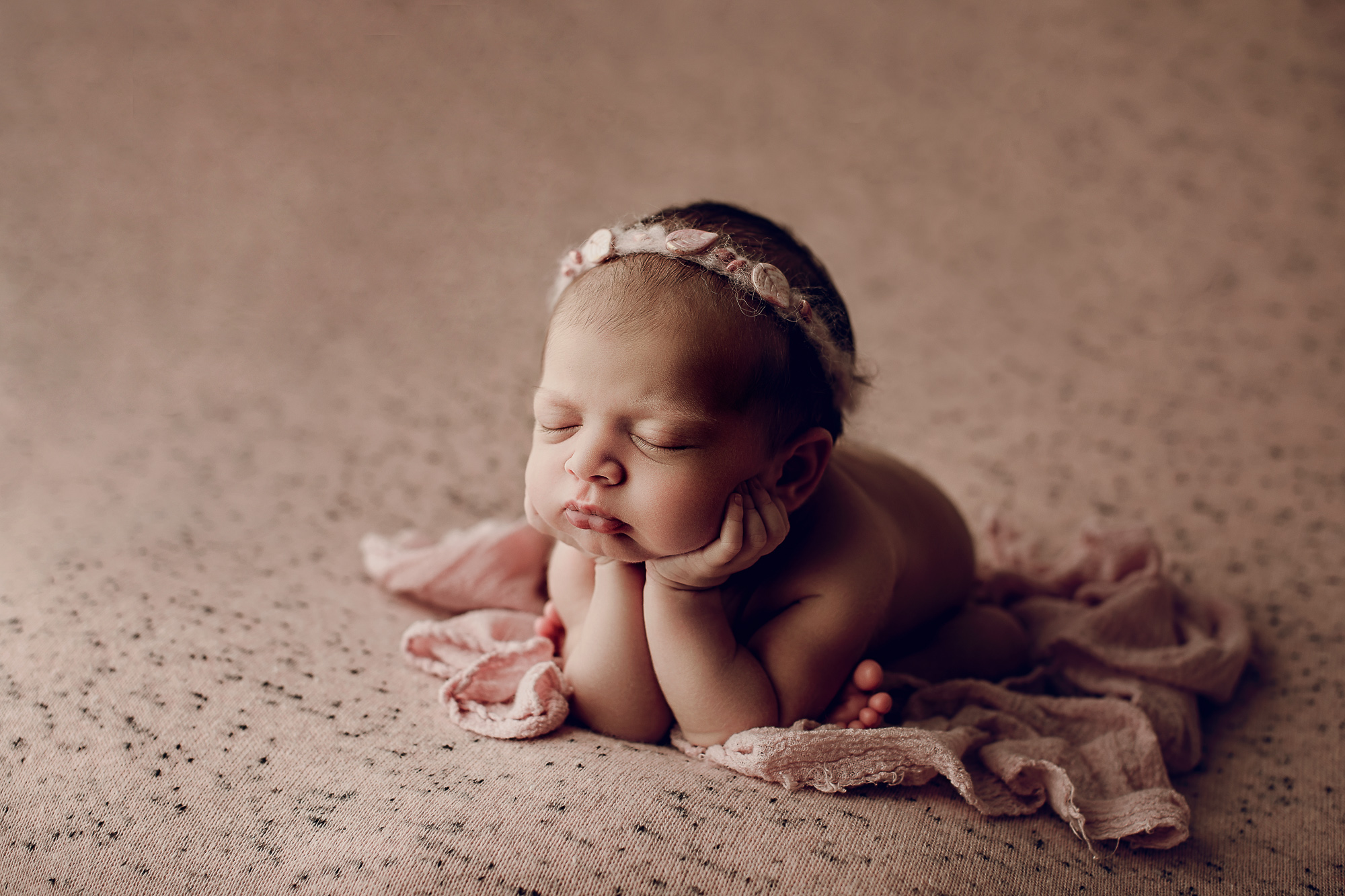 Adelaide newborn baby photographer's photo of a newborn baby girl.