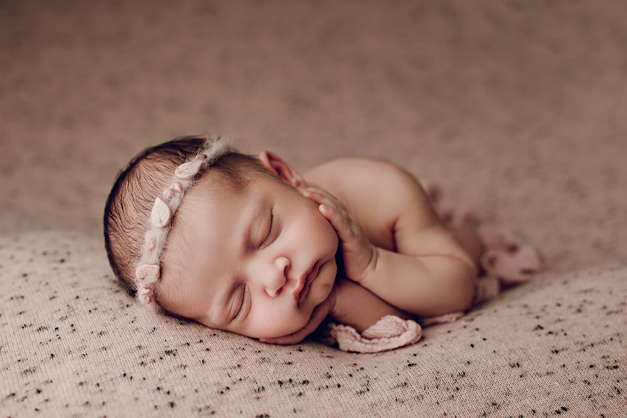 Adelaide newborn baby photographer's photo of a newborn baby girl.