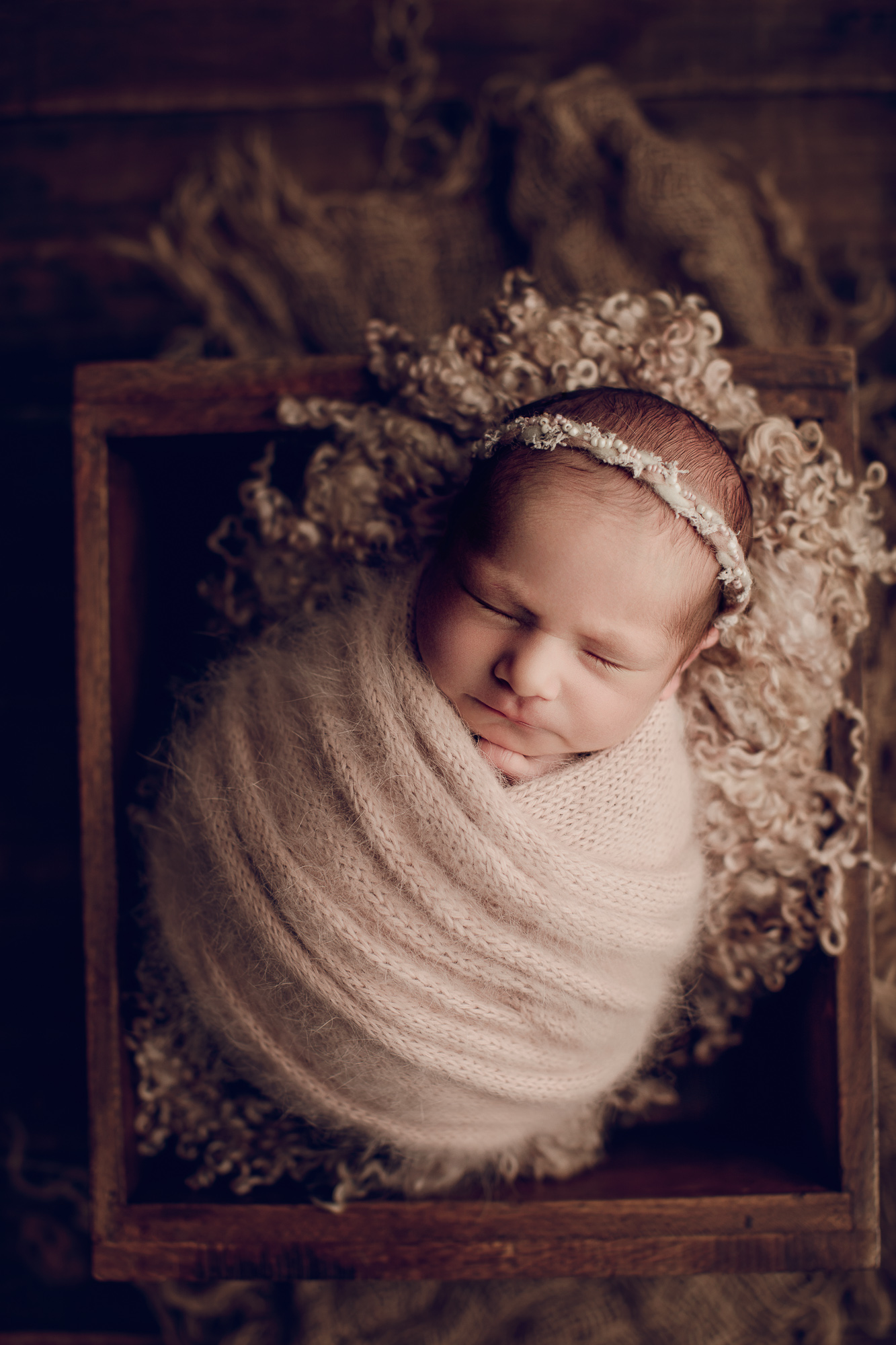 Adelaide newborn baby photographer's photo of a newborn baby girl.