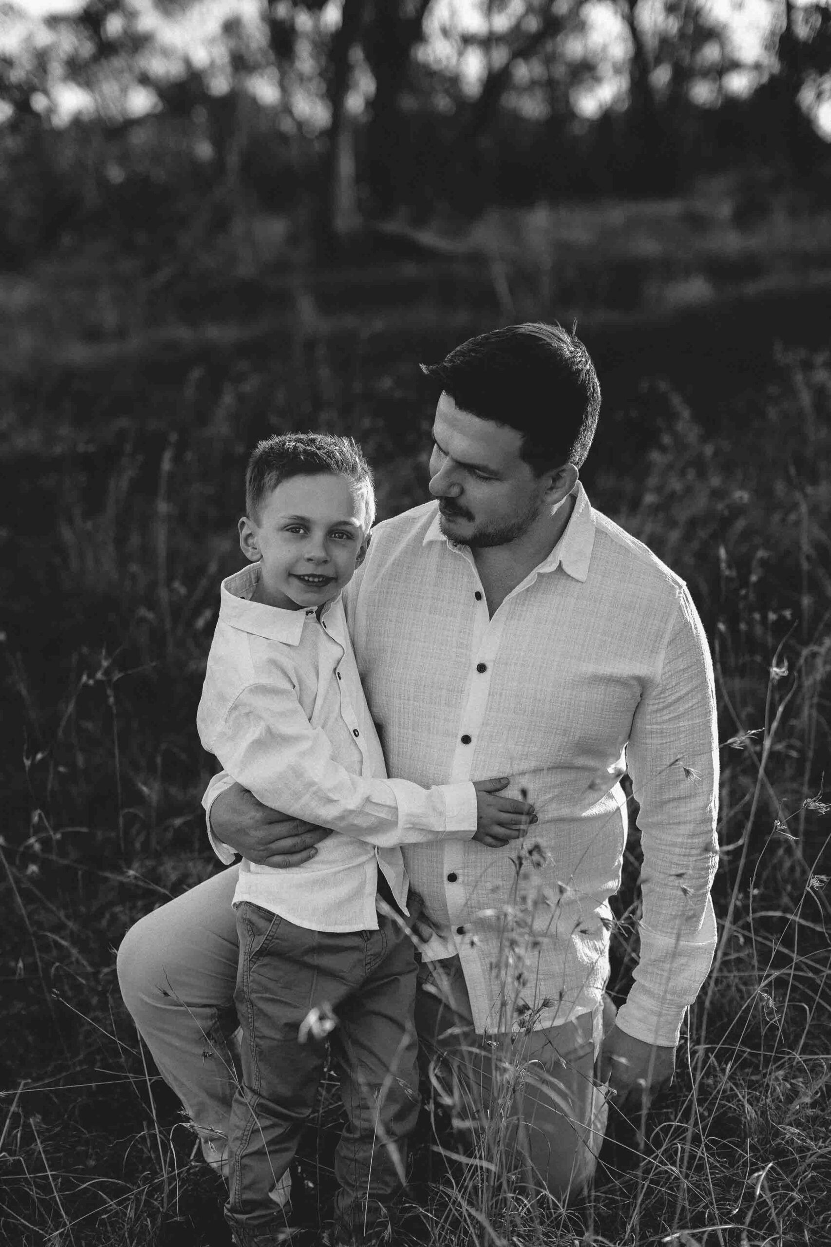 An Adelaide dad and his son at a family session.