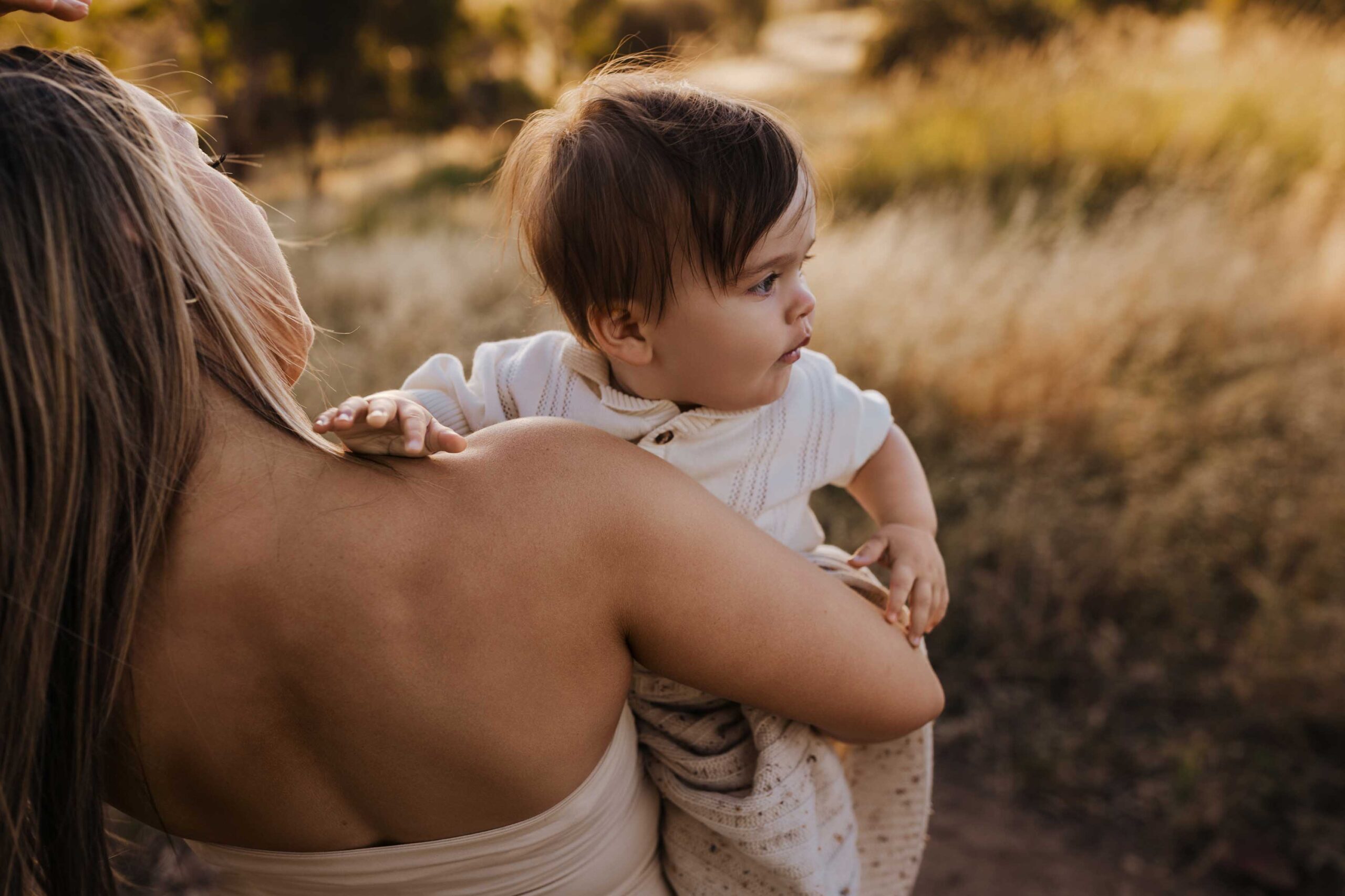 An Adelaide baby in his mothers arms.
