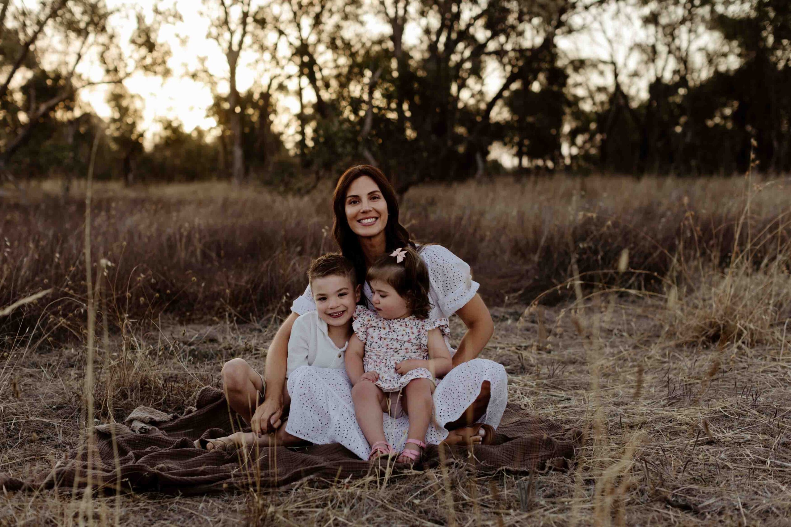Natural outdoor family photography in Adelaide with parents and young children