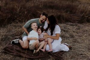 Natural family photography session in Adelaide with parents and children